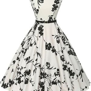 Boatneck Sleeveless Vintage Tea Dress